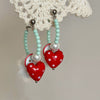 Soft Berry Heart Earrings