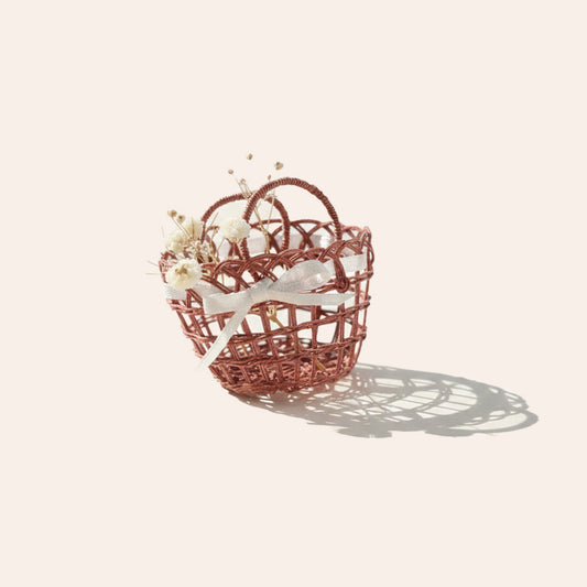 Bow openwork woven basket