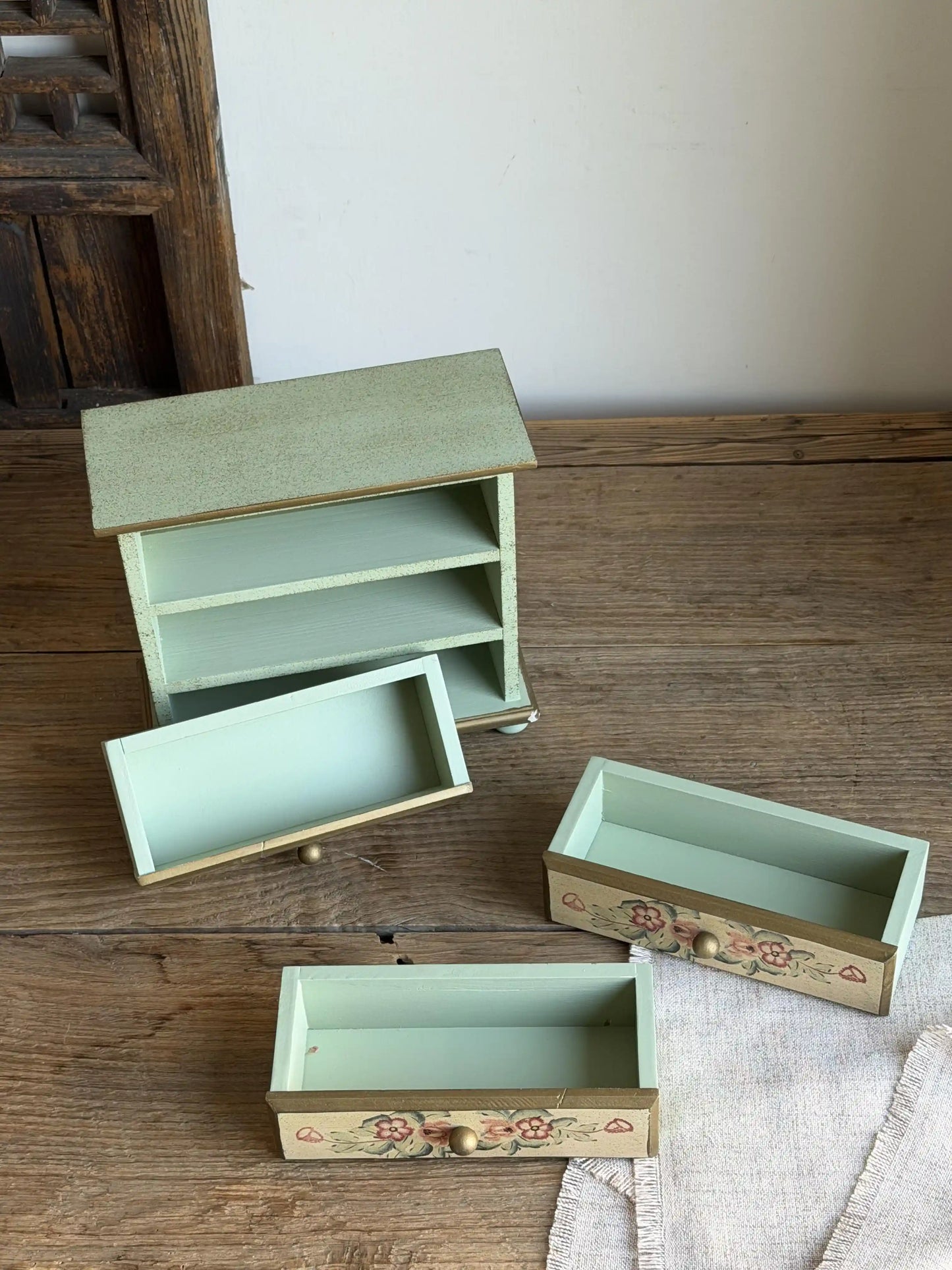 「Old Soul」Graceful Hand-Painted Cabinet