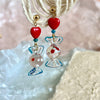 Clear Heart Candy Earrings