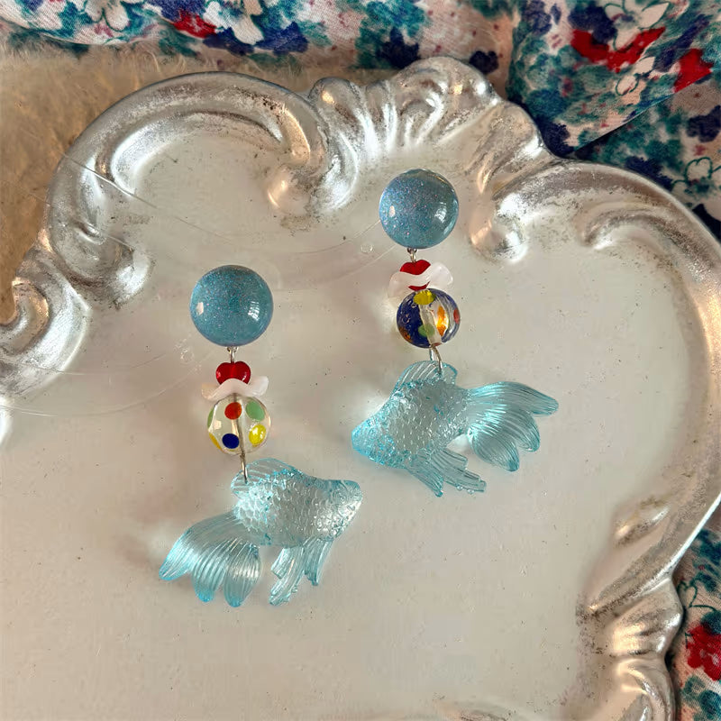 Glass Fish Earrings