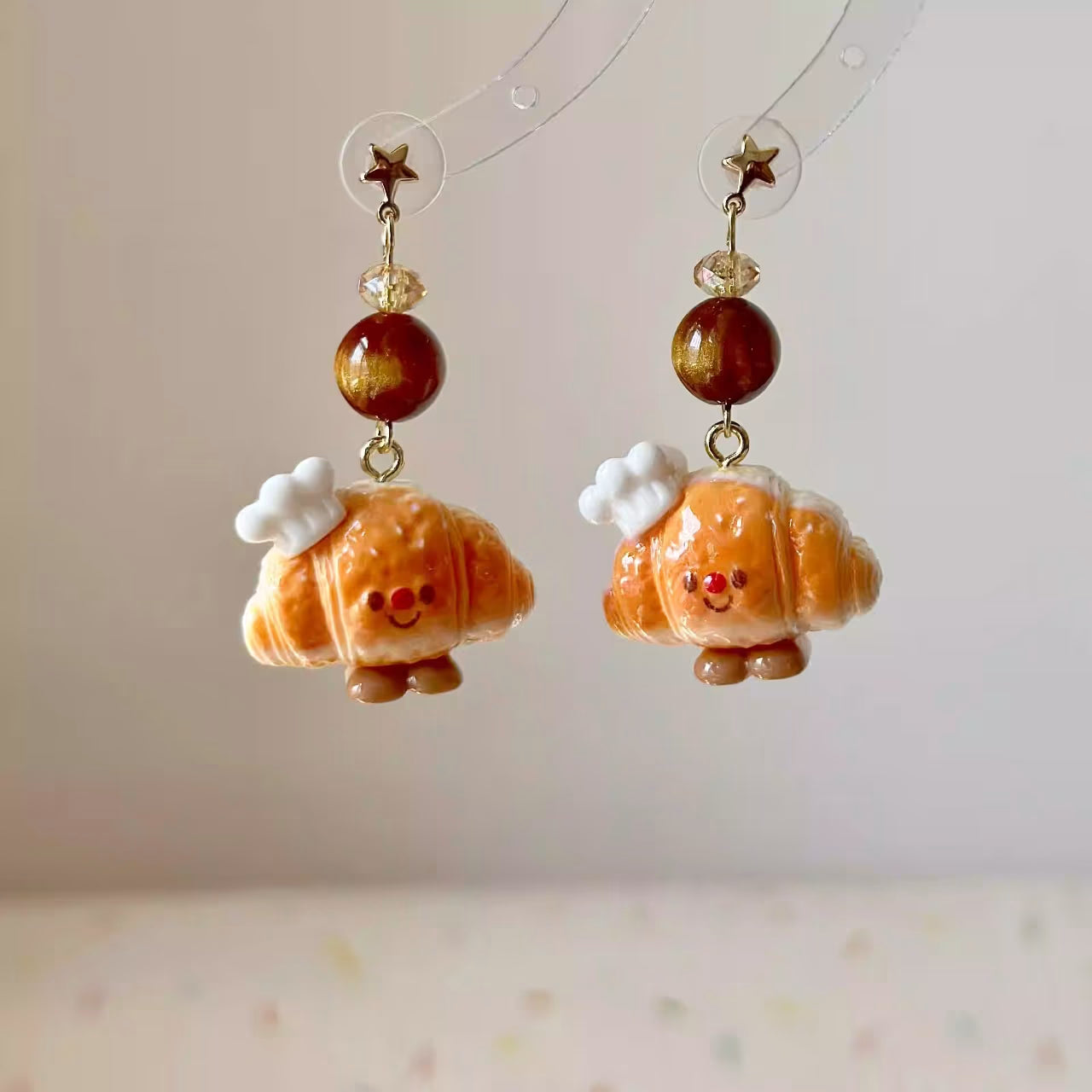 Bread baker croissant earrings