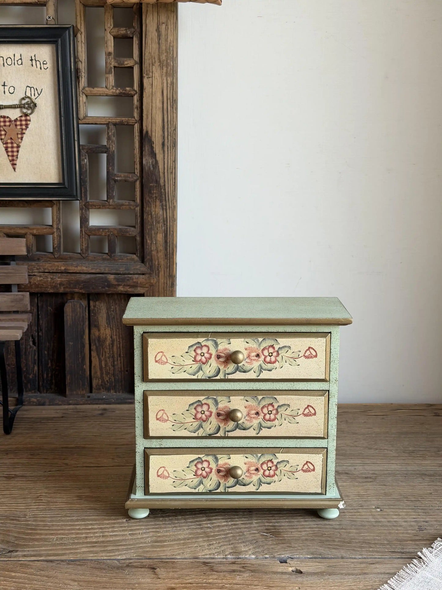 「Old Soul」Graceful Hand-Painted Cabinet