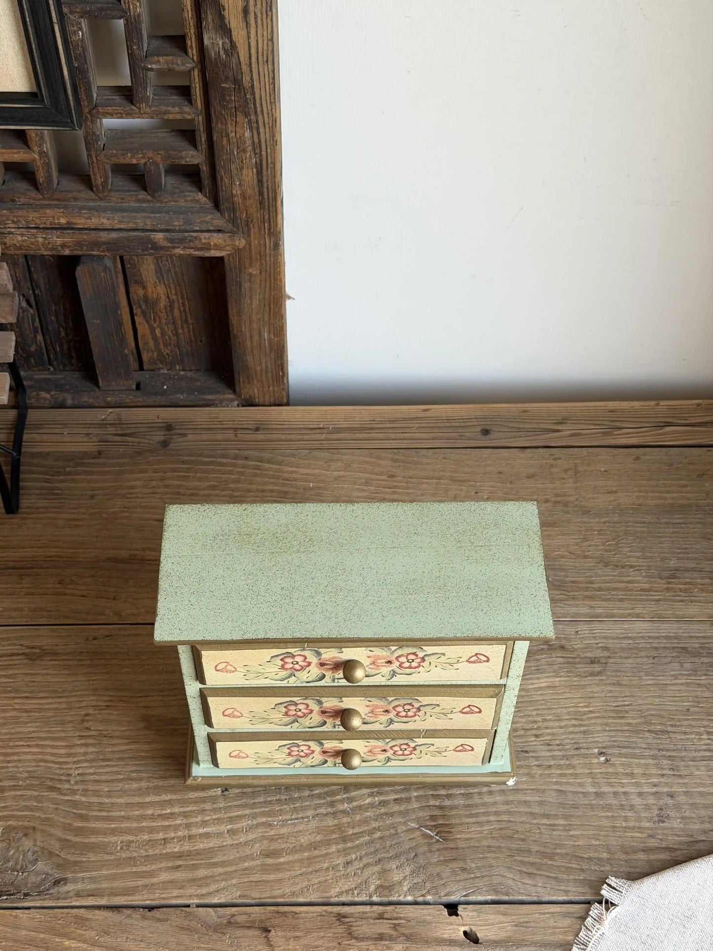 「Old Soul」Graceful Hand-Painted Cabinet